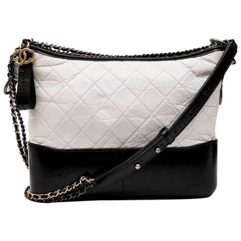 chanel black bag white logo|Chanel gabrielle bag black.